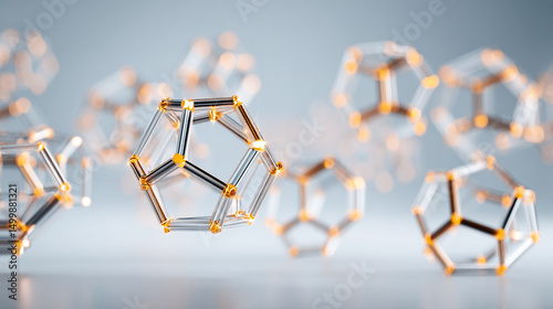 Abstract geometric technology glowing structure network futuristic science digital polygon