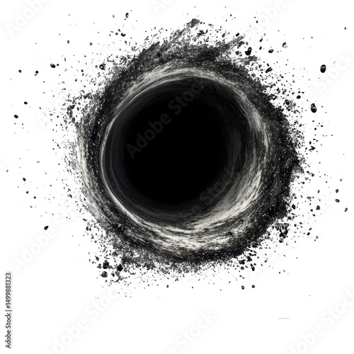 black hole isolated in white background