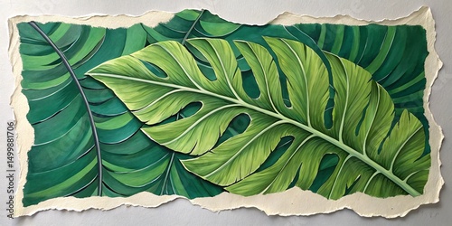 Monstera Leaf Painting on T...