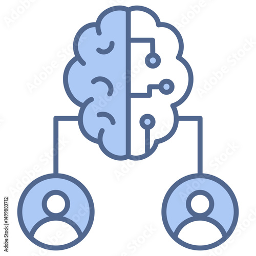 Swarm Intelligence Blue Icon