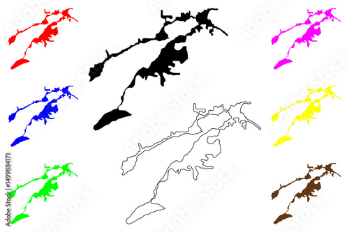 Ambon city (Republic of Indonesia, Region Maluku) map vector illustration, scribble sketch Ambon map
