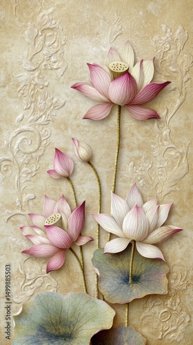 Indian Traditional Mughal Wedding Card Design, Invitation template.