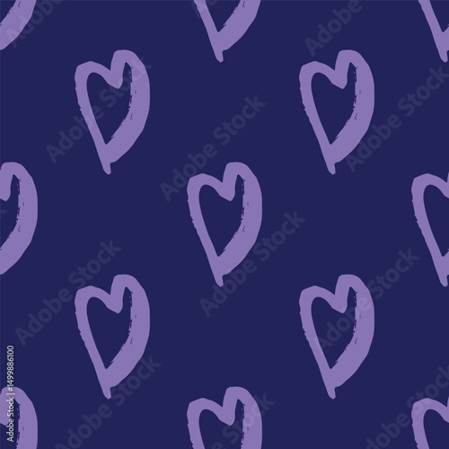 Seamless pattern with hand drawn heart doodle for decorative print, wrapping paper, greeting cards and fabric