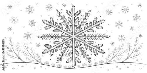 Snowflake Coloring Page Int...