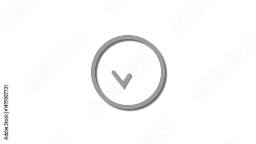 Done text icon gray color 4k illustration. White background 4k video Check mark 4k illustration.