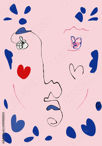  face line drawing minimal portrait 