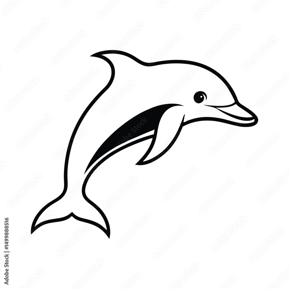 Obraz premium dolphin-head-with-gentle-curve-line