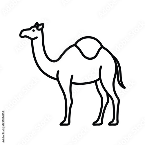 camel outline icon on white background
