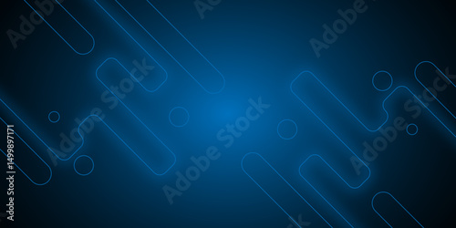 abstract neon round shapes techno background. Neon glowing techno lines, hi-tech futuristic abstract background template. design for banner, poster, card, cover and promotion. vector illustration.