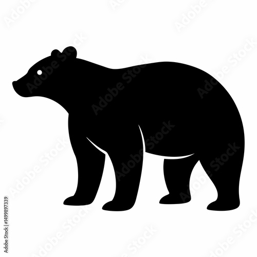 AI Generated Bear Vector Silhouette Isolate White Background