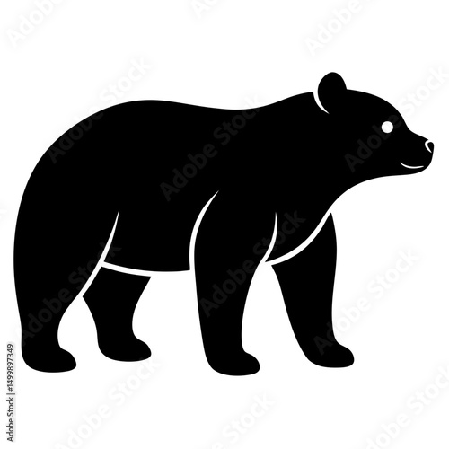 AI Generated Bear Vector Silhouette Isolate White Background