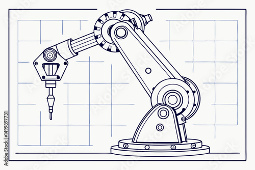 Industrial Robotic Arm Blueprint for Automated Processes	