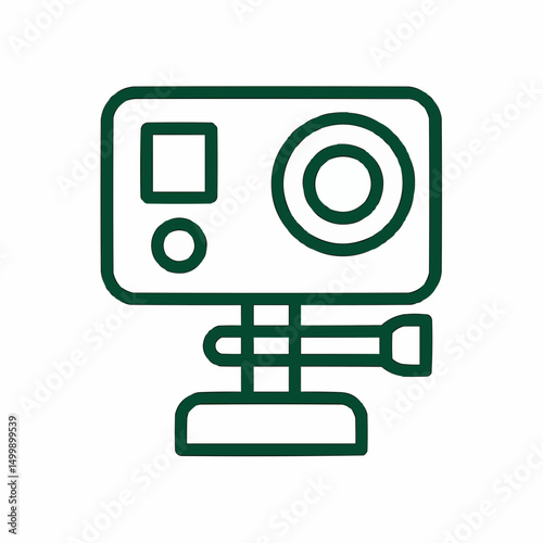 Minimal action camera with mount — compact filming gadget.