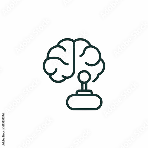 Simple brain with joystick — game AI or NPC behavior.