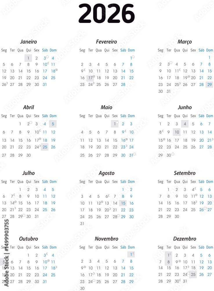 Calendário de Bolso 2026 - PT	