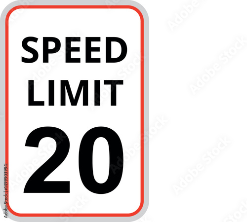 speed limit sign isloated on a white background