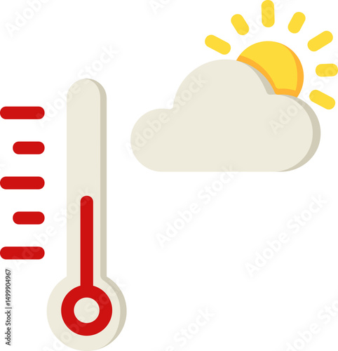 Autumn Thermometer Flat Icon