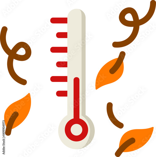 Autumn Temperature Flat Icon