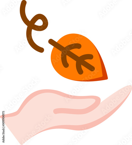 Autumn Hand Flat Icon