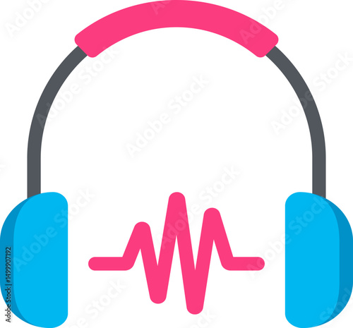 Headphone Sound Flat Icon