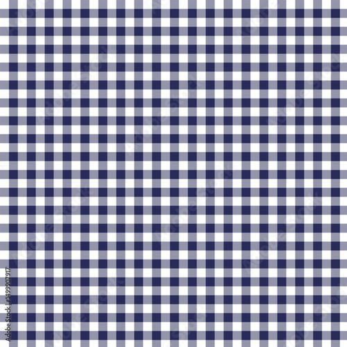 Navy Blue Gingham Pattern Seamless Background, Classic Gingham Checkered Fabric Texture