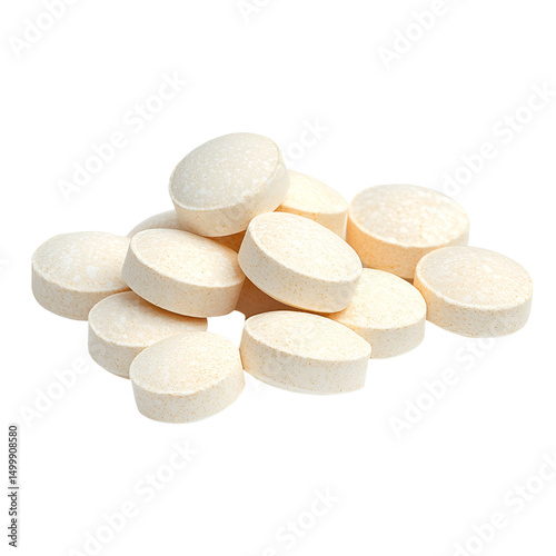 White pills stacked on black background medicine healthcare supplement tablets