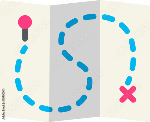 Treasure Map Flat Icon