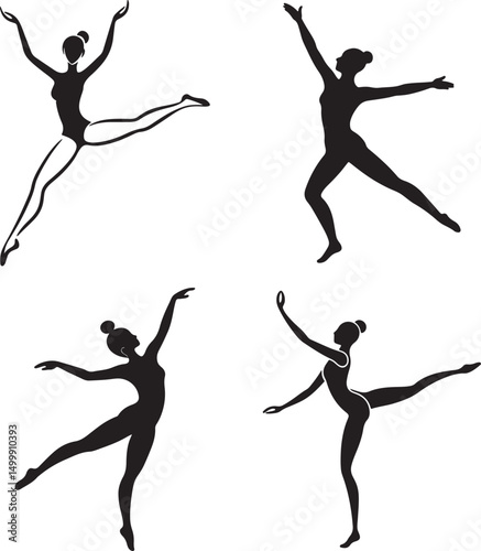 silhouettes of dancing girls