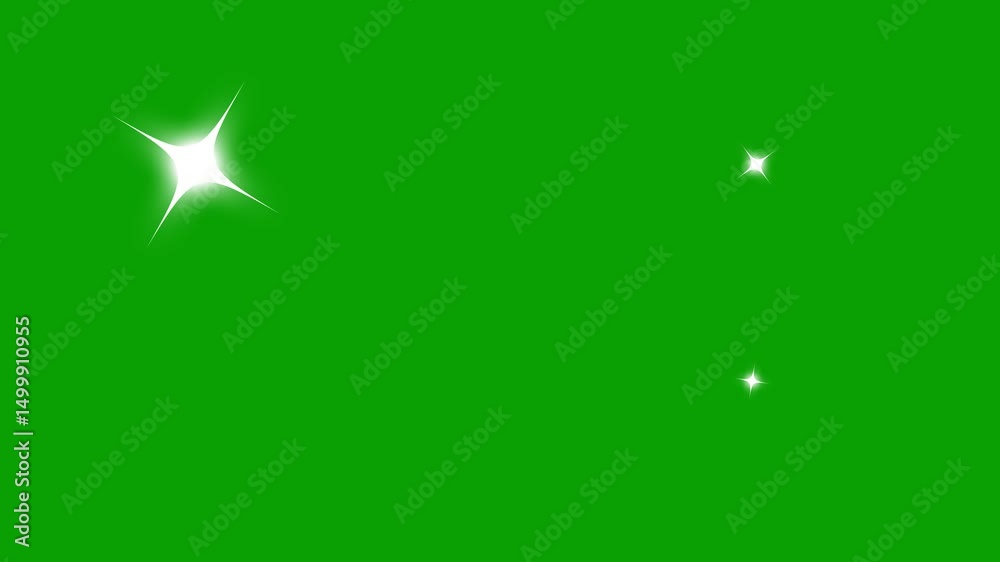 Star twinkling animation, blinking light effect on transparent background. Glitter sparkle animated , 4K Chroma key 3d animation. Twinkling stars animation, green screen video. 4k background