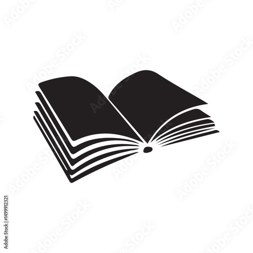 books icon vector.  black book opened at center vector icon. eps 10