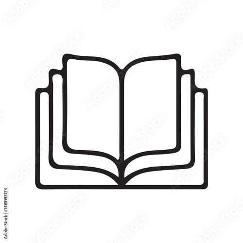 Single Books Icon - Vector Line. Editable Stroke. vector illustration eps 10