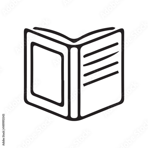 Single Books Icon - Vector Line. Editable Stroke. vector illustration eps 10