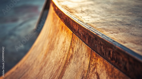 Wallpaper Mural Close-up view of weathered wooden ramp surface. Torontodigital.ca