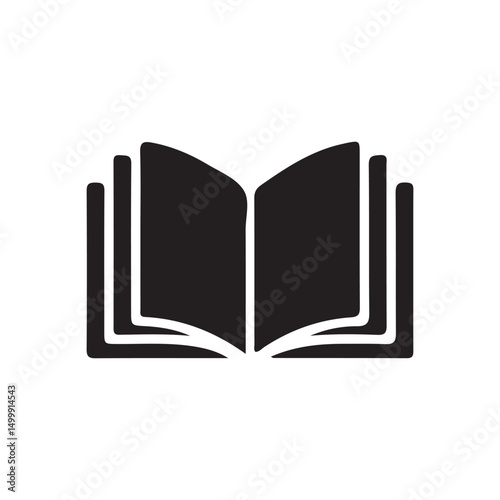books icon vector.  black book opened at center vector icon. eps 10