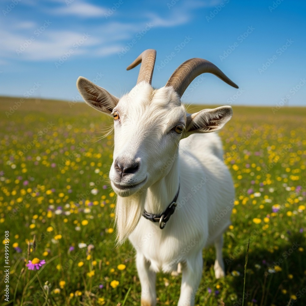 Obraz premium goat on the meadow
