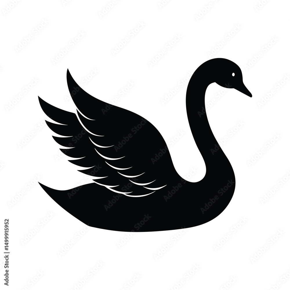 Fototapeta premium silhouette-harp-winged-swan