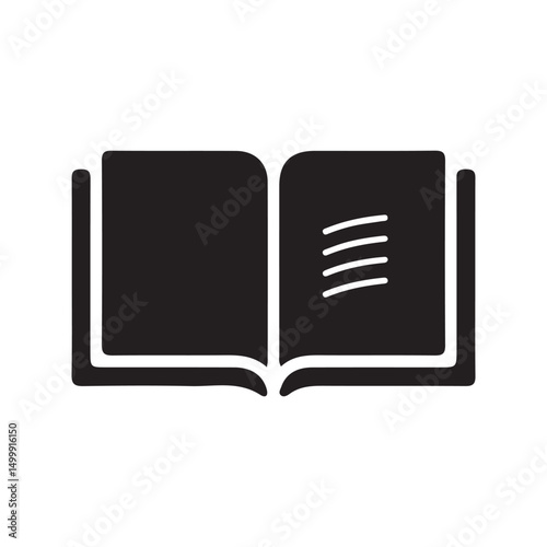 books icon vector.  black book opened at center vector icon. eps 10