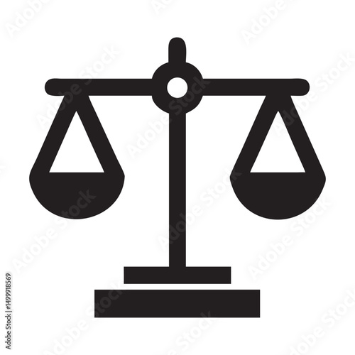 A justice scale, scale icon vector illustration on white background