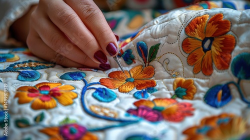 Wallpaper Mural Peaceful retiree focused on embroidery, enjoying creative expression and the calming rhythm of needlework as a fulfilling hobby in later life. Torontodigital.ca