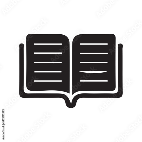 black book opened at center vector icons designed in filled, outline, Book icon flat line symbol. Vector illustration