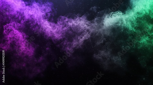 Colorful Abstract Smoke or Fog Cloud in Dark Space Background