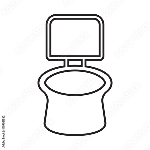 Toilet cleaning bowl black line icon. Bathroom cleaning. Restroom or bathroom symbol or logo. Vector toilets man or woman urinate to cleanup. Toilet equipment. Vector Illustration.
