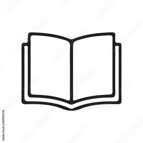 black book opened at center vector icons designed in filled, outline, Book icon flat line symbol. Vector illustration
