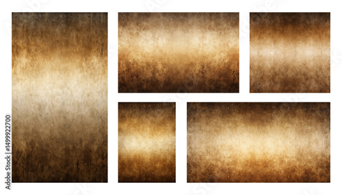 Collection of textured backgrounds featuring a gradient of brown and beige tones with a vintage and rough appearance