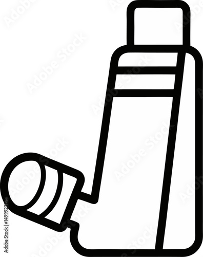 inhaler vector outline icon on white or transparent background