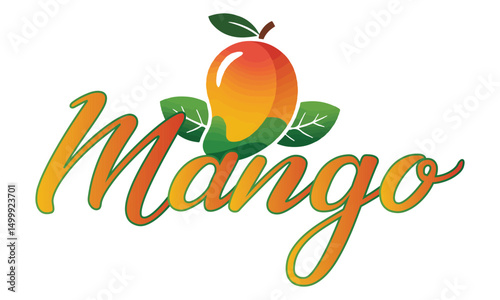 mango text effect, font editable, typography, 3d text. vector template