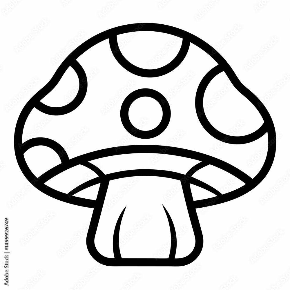 Mushroom outline icon on white background Mushroom outline icon on white background