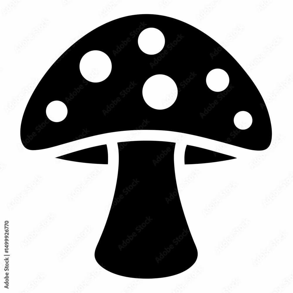 Mushroom Silhouette icon on white background Mushroom Silhouette icon on white background