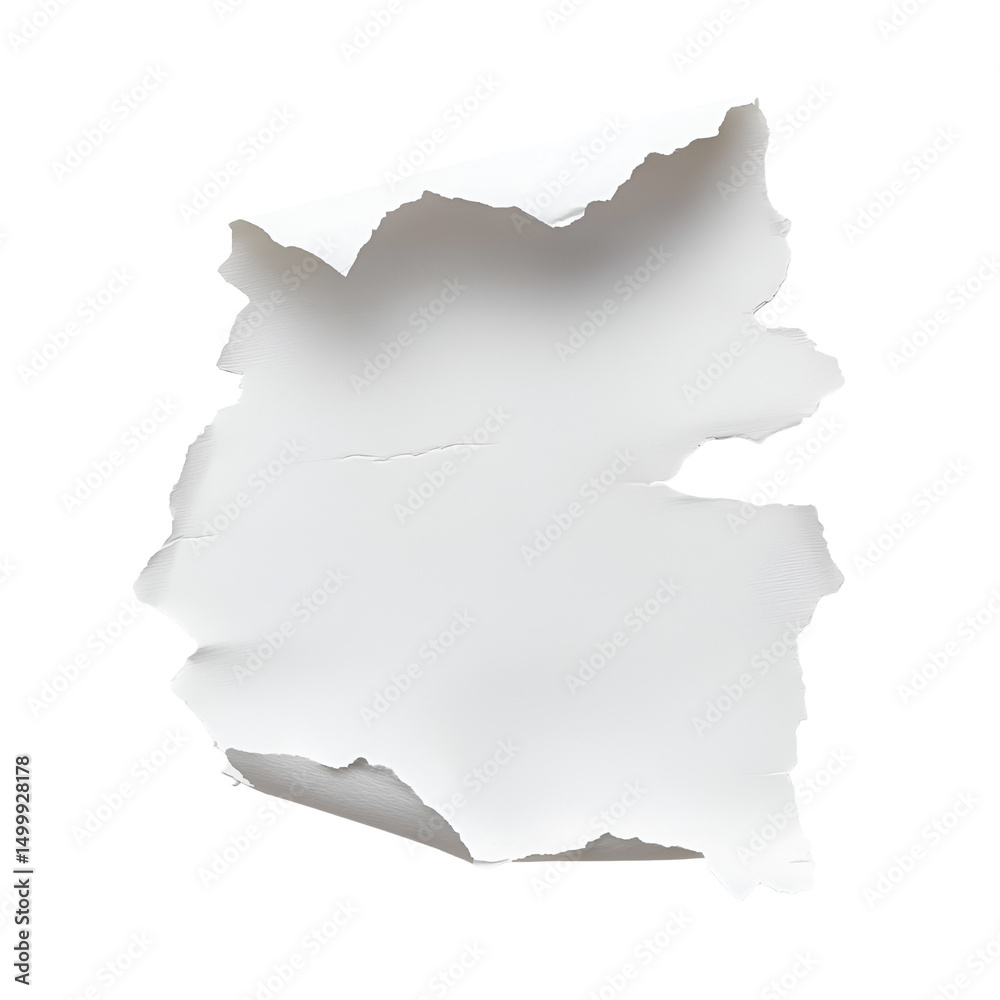 Fototapeta premium Torn White Paper on Black Background