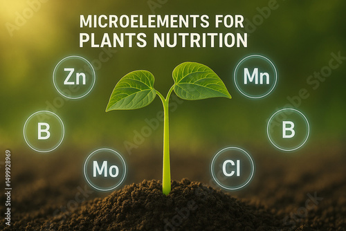 Young Plant Growing in Fertile Soil with Essential Micronutrients for Healthy Agriculture and Plant Nutrition